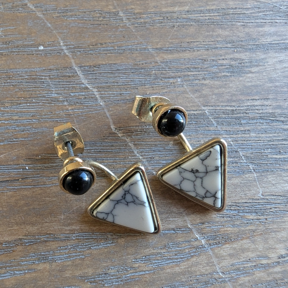 Fun Contemporary Mixed Material Earrings